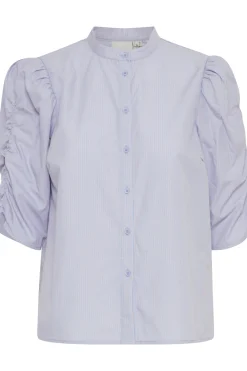 Ichi Blouse met korte mouwen DellaRobbiaBluePeachStripe Outlet