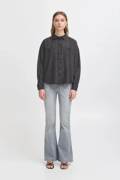 Ichi IHARCHER Denim blouse Washedblack Clearance