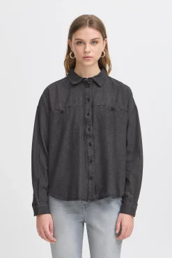 Ichi IHARCHER Denim blouse Washedblack Clearance