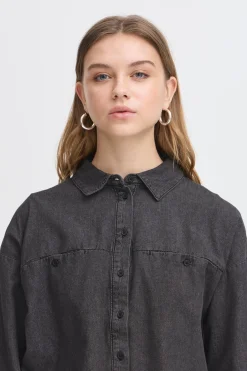 Ichi IHARCHER Denim blouse Washedblack Clearance