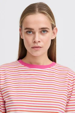 Ichi IHMIRA T-shirt met lange mouwen CloudDancerw.PinkYarrow Fashion
