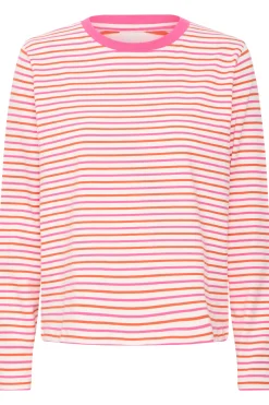 Ichi IHMIRA T-shirt met lange mouwen CloudDancerw.PinkYarrow Fashion
