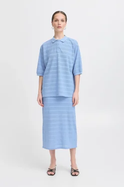 Ichi IXKNITTY Poloshirt DellaRobbiaBlue Best