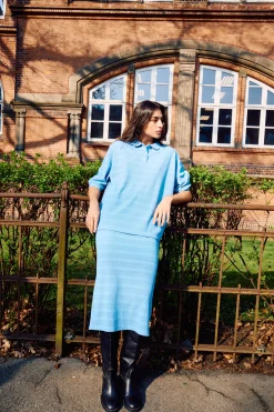 Ichi IXKNITTY Poloshirt DellaRobbiaBlue Best